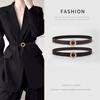 New Women's Belt  Fashionable Thin Belt  Versatile Smooth Buckle  Skirt  Dress  Decorative Trouser Belt