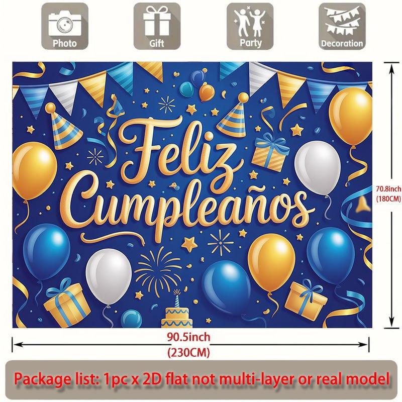 Party Backdrop Flat Feliz Cumpleaos Events Wedding Coming Ceremony Four Season Photo Booth Background Front Door Decor