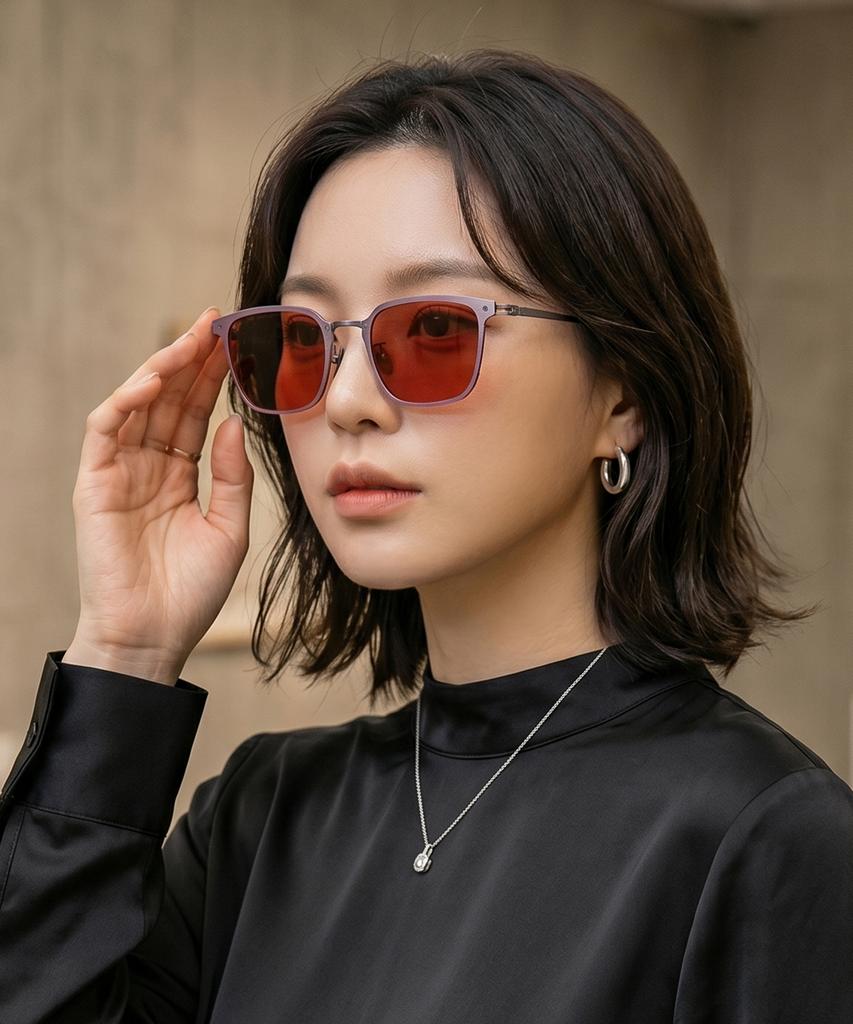 Maeteupeojeu M-10 Titanium Sunglasses Red Silver