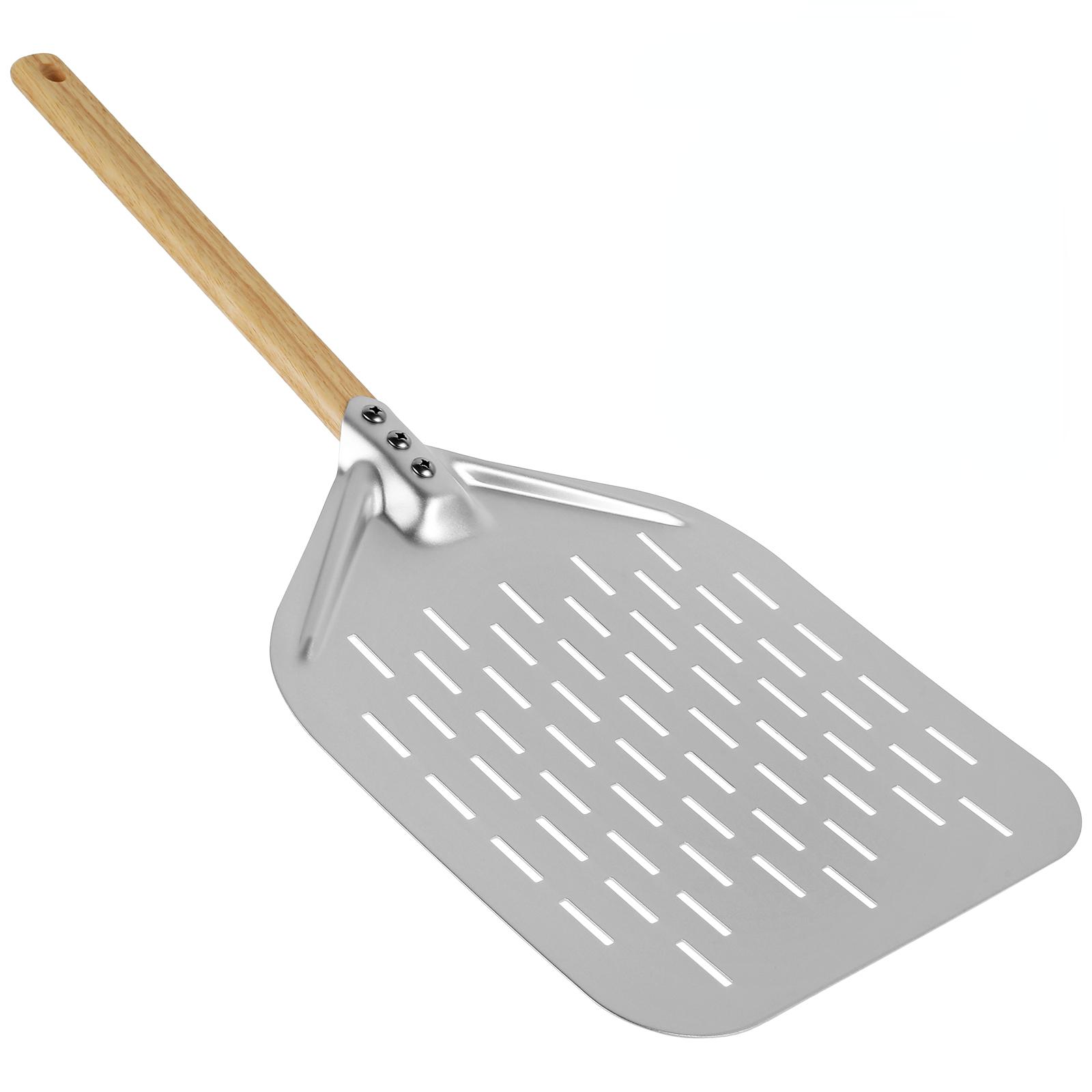 

12inch Pizza Peels Aluminium Alloy Pizza Paddle Spatula Long Handle Non-Stick Perforated Pizza Shovel Lightweight Pizza Shovel