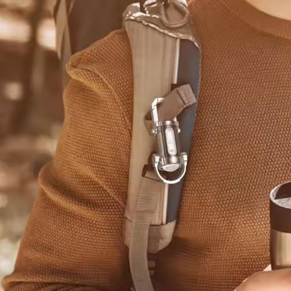 Powerful COB LED Flashlight Keychain USB Rechargeable Hanging Portable Flashlight Waterproof Keyring Camping Walking Pocket Lamp
