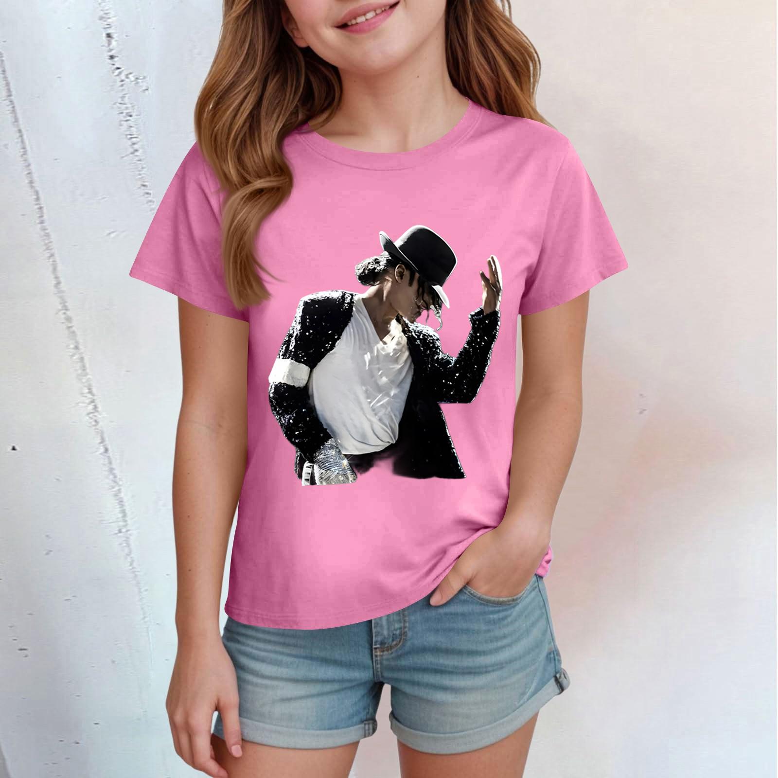 

Kids Short Sleeve Casual T Shirt Independence Day Printed Crew Neck Top Boys Girls Summer Tee Shirt Lightweight Comfortable Fit 120 розовый