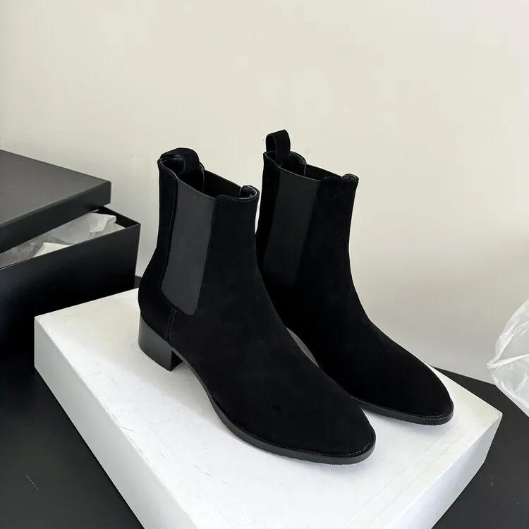 

Модные европейско-американские ботинки в стиле милитари из коровьей замши Crazy Horse, женские ретро-модные ботинки челси для работы и шопинга, 44 34