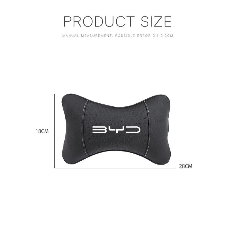 Car Seat Neck Pillow Leather Headrest Lumbar Waist Support For BYD Atto 3 E6 Tang F3 Song F3R Qing Yuan I3 S7 G3 M6 L3 D1 S6
