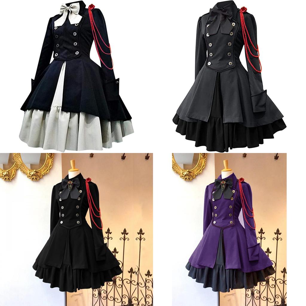 Medieval Renaissance Gothic Dress With Ruffled Collar For Cosplay And Fantasy Role Play