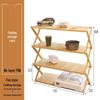 Multi-Layer Bamboo & Wood Folding Storage Rack for Outdoor Camping & Picnics