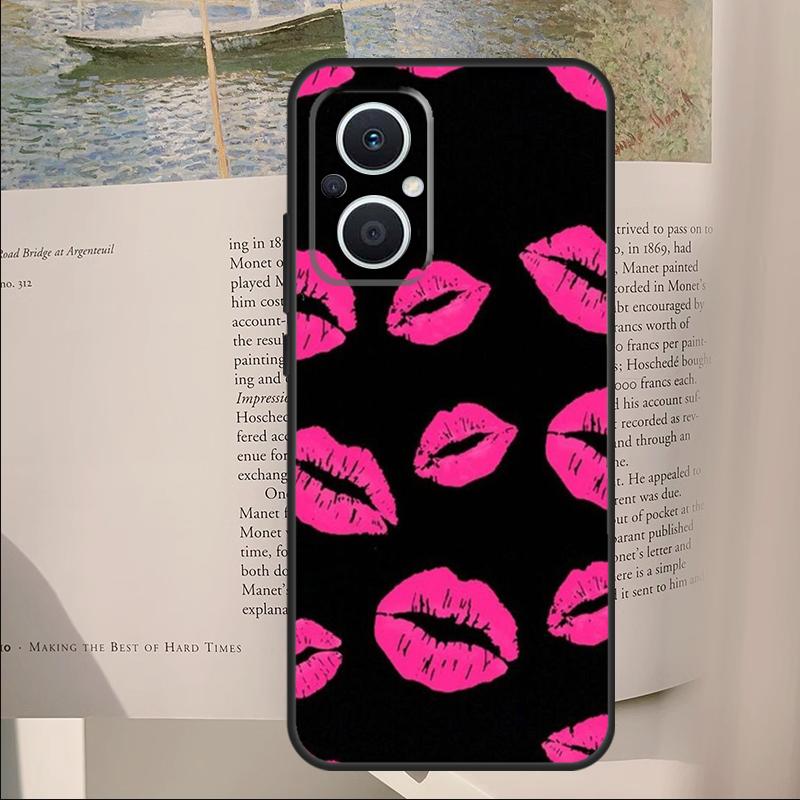 

Lipstick Pink Kiss Cover For OPPO Reno 13F 11F 12F 14F 11 12 13 14 Pro 7 8 Lite OPPO Find X6 X5 X8 X9 Pro Case OPPO Reno14