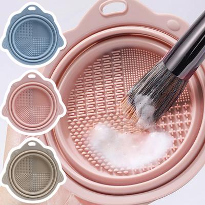Silicone Makeup Brush Scrubbers Cosmetic Brush Cleaner Brush Cleaning Pad Foldable Makeup Brush