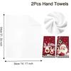 2pcs Santa Claus Xmas Hand Towels Reindeer Dish Towels Navidad Natal Cleaning Cloth  Kitchen Decor