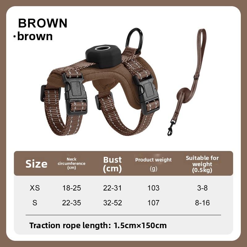 Light Soft Cat Harness Anti‑Escape Pet Chest Back Strap Support Locator Installation Anti‑Lost Adjustable Walking Harness for Kitten Cat
