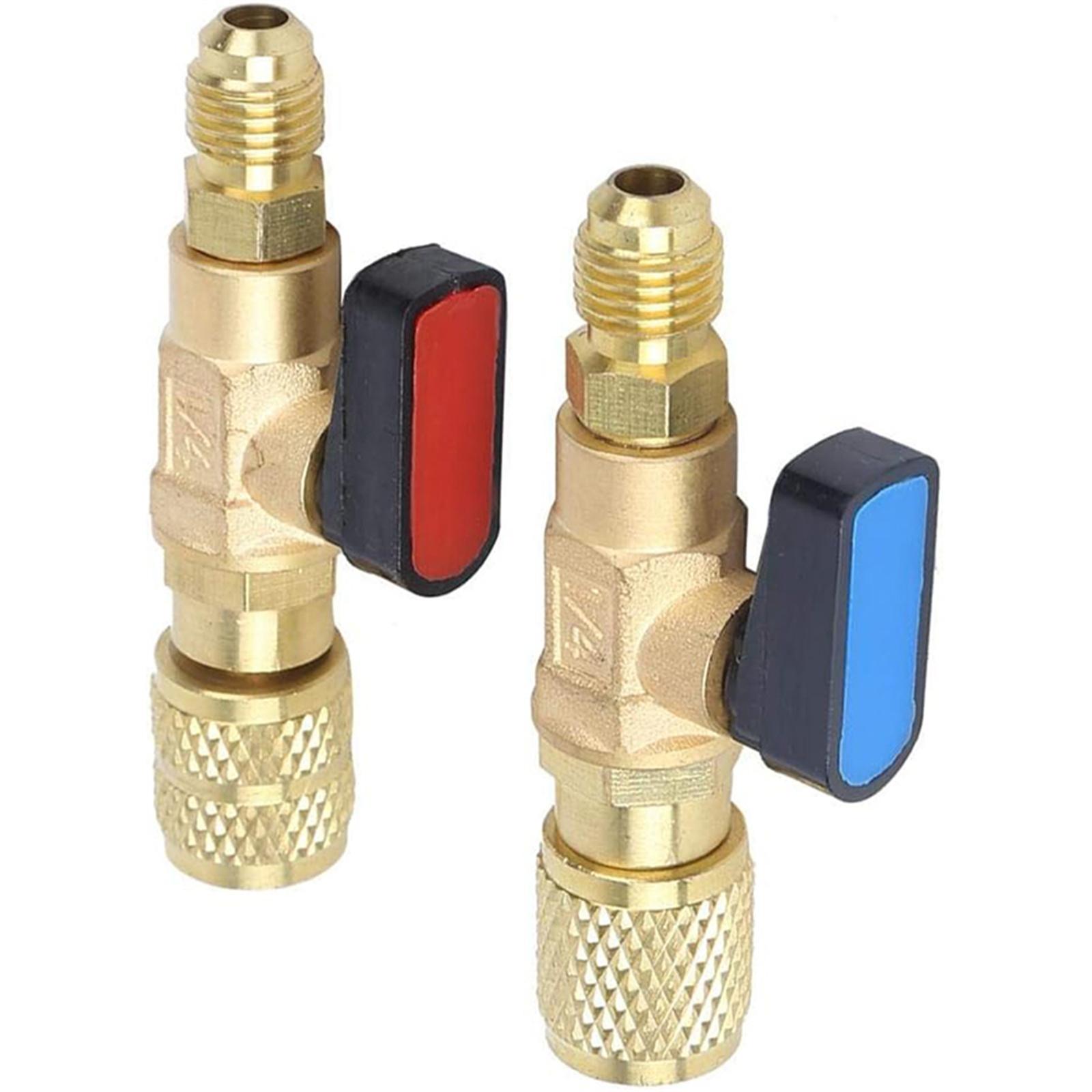 

Brass Ball Valve Switch Versatile Adapter Refrigeration Systems Valve Charging Hose Adapter for R22 R410A Conversion