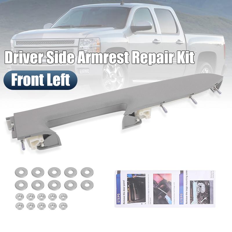 Front Left Door Armrest Repair Kit Driver For Chevy Silverado GMC Sierra 1500 2500HD 3500HD 2010-2014 22818465 20920830 20924566