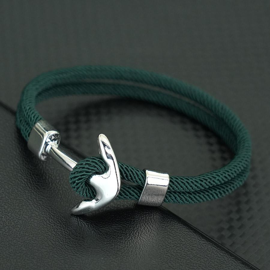 Stile Marino 10 Colori Bracciale con Ancora per Uomo Cavo di Grado A da 4 mm Braccialetto Nautico Braccialetto per Surf Accessori da Spiaggia Pulseria