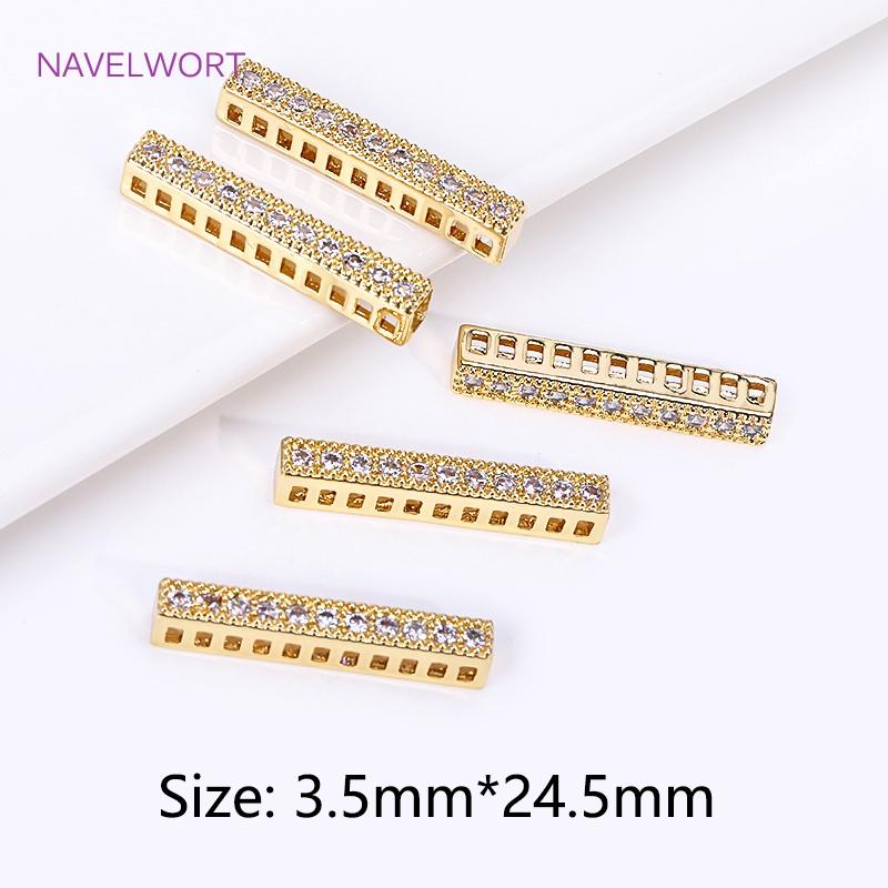 Trendy 18K Gold Plated Brass Cuboid Multiple Rows Separator Spacer Bars For Pearl Necklace Findings,DIY Jewelry Making Supplies