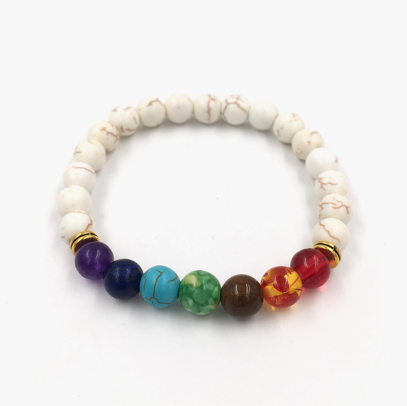 Seven-Color Volcanic Stone Yoga Sports Bracelet - Unisex