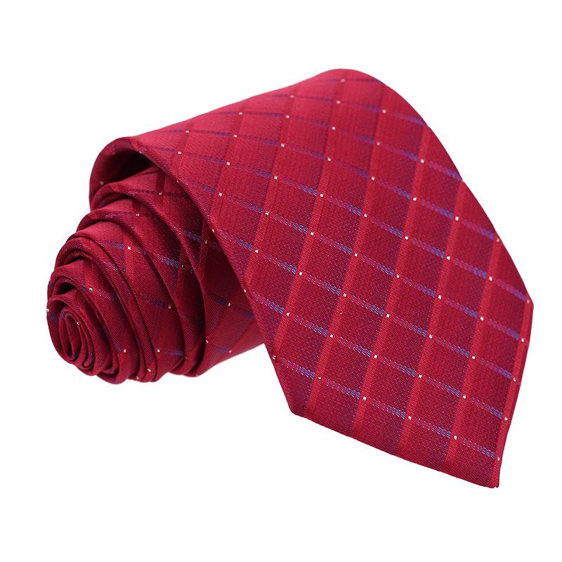 Men's Premium 7.5cm Plaid Polyester Tie for Business, Casual, Wedding, or Best Man Suit.