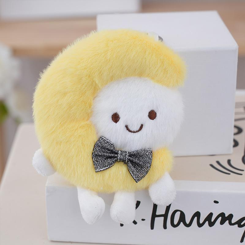 

Cute Moon Plush Doll Toys Pendant Keychain Backpack Home Hangings Decoration Gifts жовтий