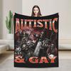 Autism Meme Funny Tism Skeleton Autistic and Gay Humor Plush Blanket Flannel Throw Blanket For Couch Chair Warm Soft Bedspread