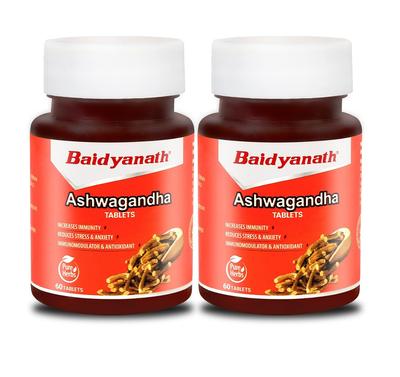Ashwagandha Tablets 60 Tabs X  Pack of 2 | Boost Vitality, Energy, Stress Relief & General Wellness Support