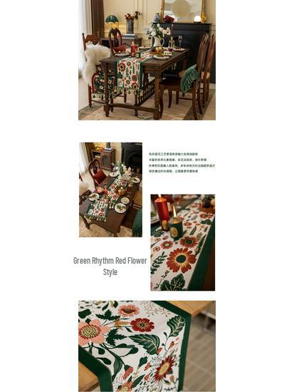 Americký retro etnický žakárový běhoun na stůl s třásněmi