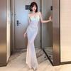 Sexy nightclub women's perspective evening dress high-end suspender fishtail sauna technician long dress night bar performance suit