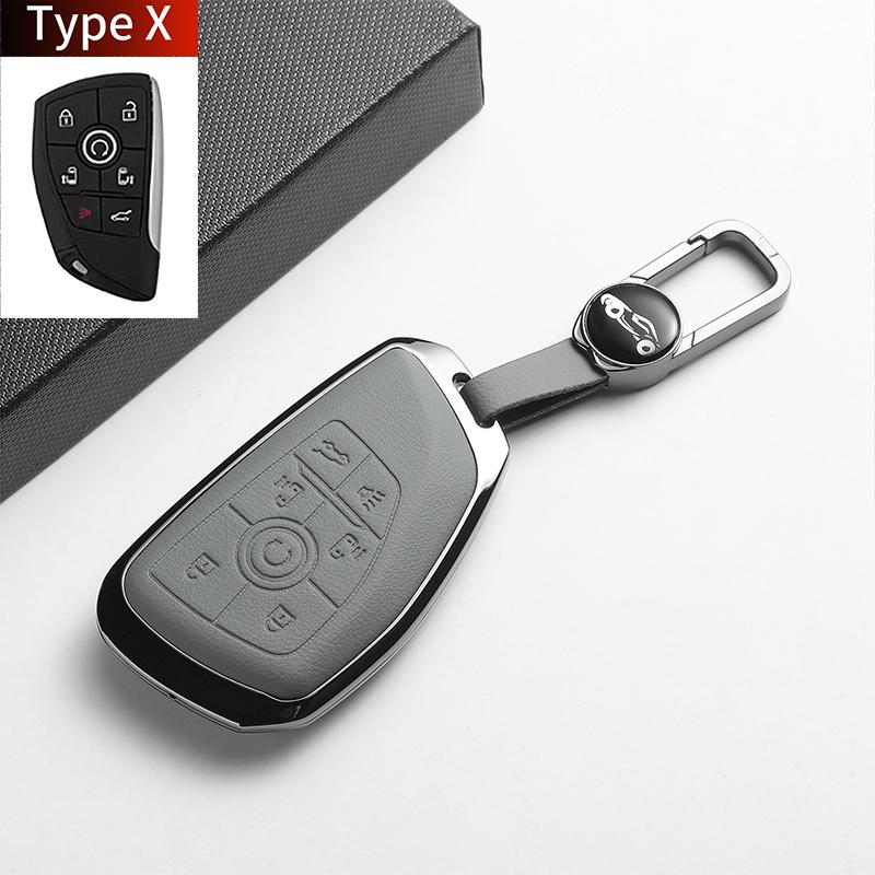 Leather Metal Car Key Case For Envision S Plus Gl8 Lu Zun Phev Century Auto Key Protector Shell Holder Decorative Accessories