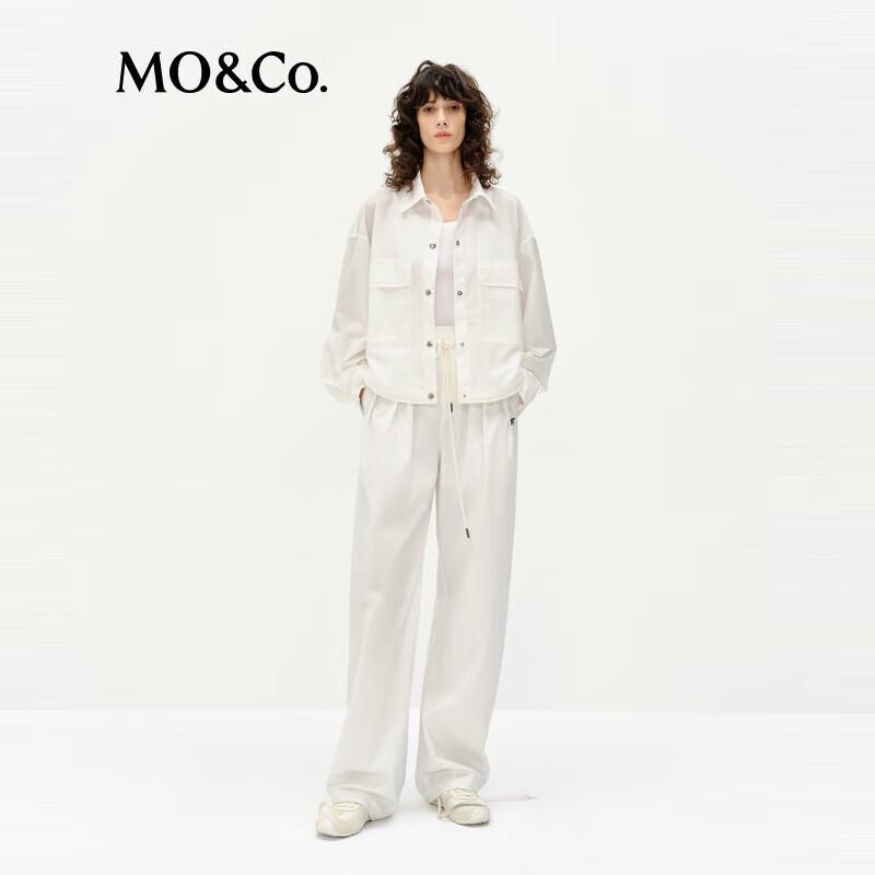 MO&Co. Leichte Sportliche High-Waist Straight-Leg Kordelzughose
