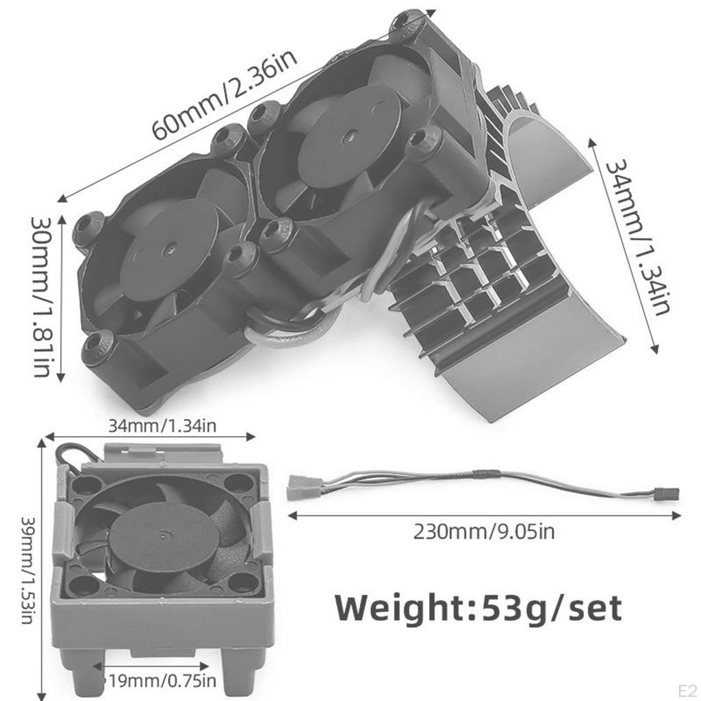 3340 RC Cooling Fan Motor Remote Control Car Accessories Reliable Double Fans Replacement for