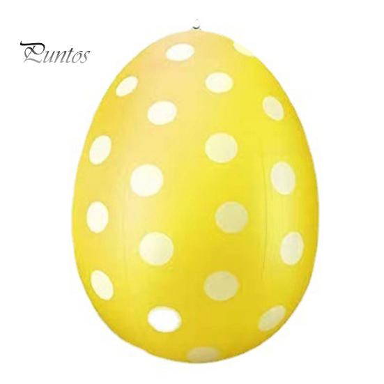 Easter Inflatable Egg Large Dot Print Hanging Colorful Egg Ornament Holiday Yard Garden Lawn Porch Party Outdoor Decoration Egg