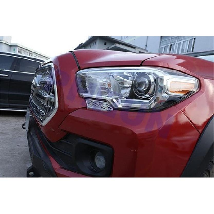 2Pcs Chrome ABS Under Headlamp ert Cover Trim Cap For 2016- Toyota Tacoma