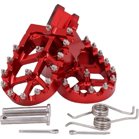 Dirt Bike Fußrasten, Motorrad Fußrasten Breitere Fußrasten Rastpedal CNC für CRF 110 CRF110F 2013-2023 CRF125F 2014-2023 Rot