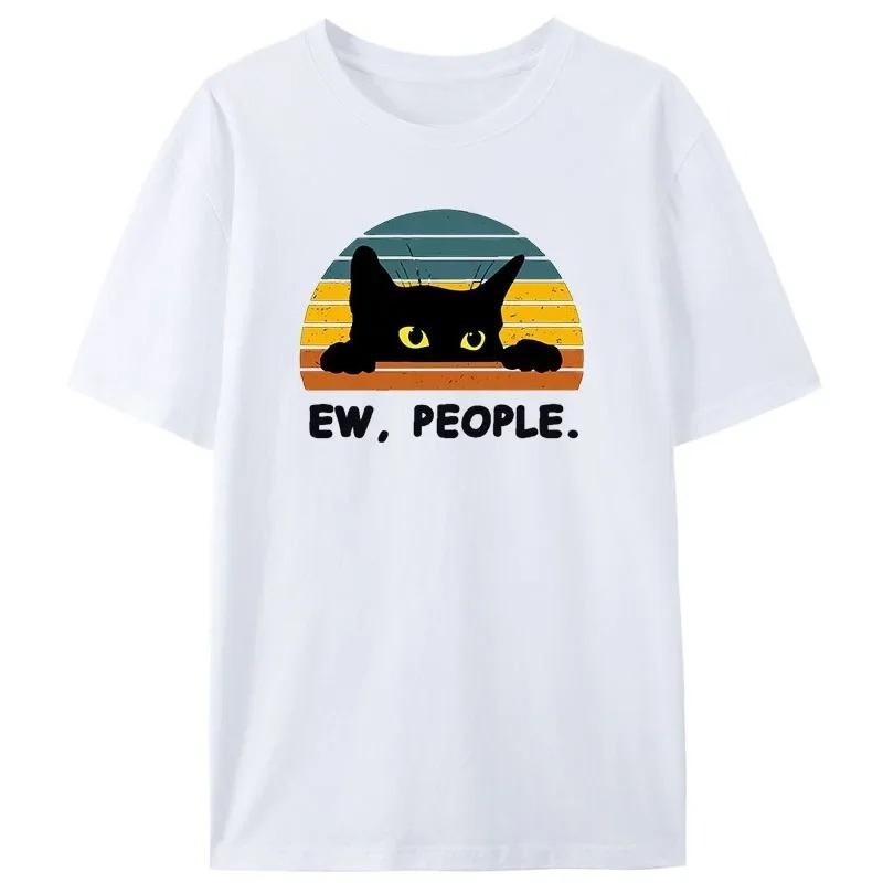 

2025 Cozy Cat Women Printed TShirt Printed Anime Tees Shirts Funny Casual Wear for Women Tshirt Graphic T Shirts Vintage Y2K S