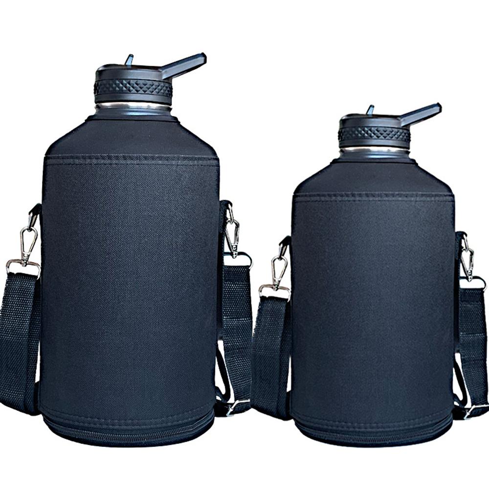 64oz / 128oz Insulated Sports Water Bottle Bag Holder Crossbody for Thermos Mug Vacuum Cup Protective Carrier Cover with Strap