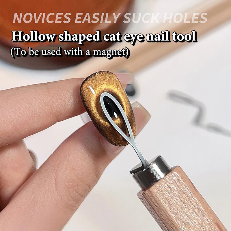 Black Hole Cat Eye Design Magnetic Nail Art Tool For Hollow Cat Eye Olive-Shaped Magnetic Auxiliary Tool Diy Salon Manicure