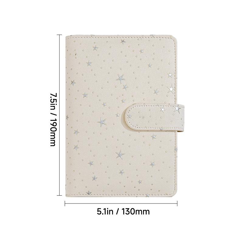 A5A6 Colorful Retro Glitter Star Moon DIY Binder Photocards Collect Book Diary Agenda Planner Cover Stationery