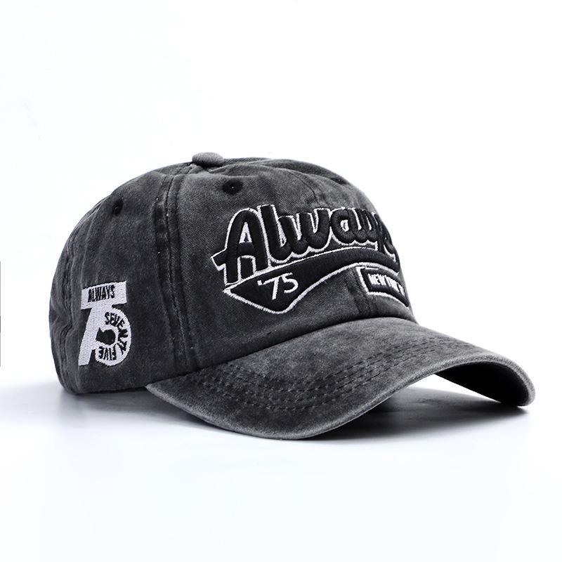 

New washed letter embroidered cap trendy men outdoor fashion street women soft top sunshade baseball cap