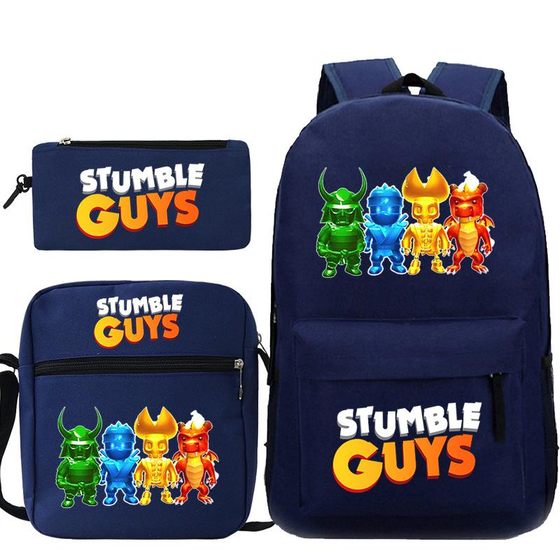 Popularny gadżet do gry Stumble Guys Collision Party Drukowany tornister Plecak studencki Zestaw trzyczęściowy