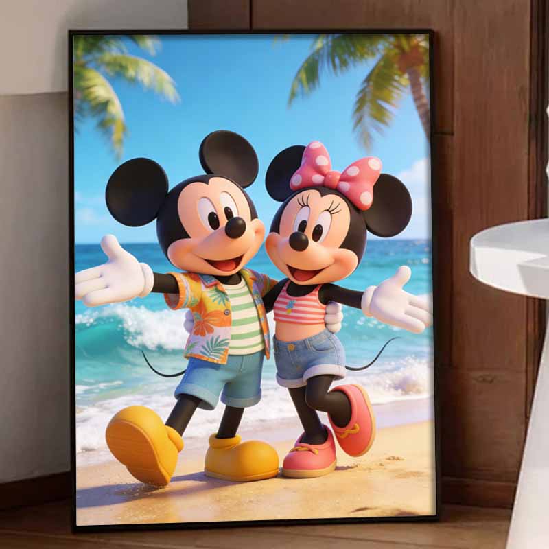 Disney DIY diamond painting 5d full diamond cross stitch diamond beach holiday living room bedroom decorative painting