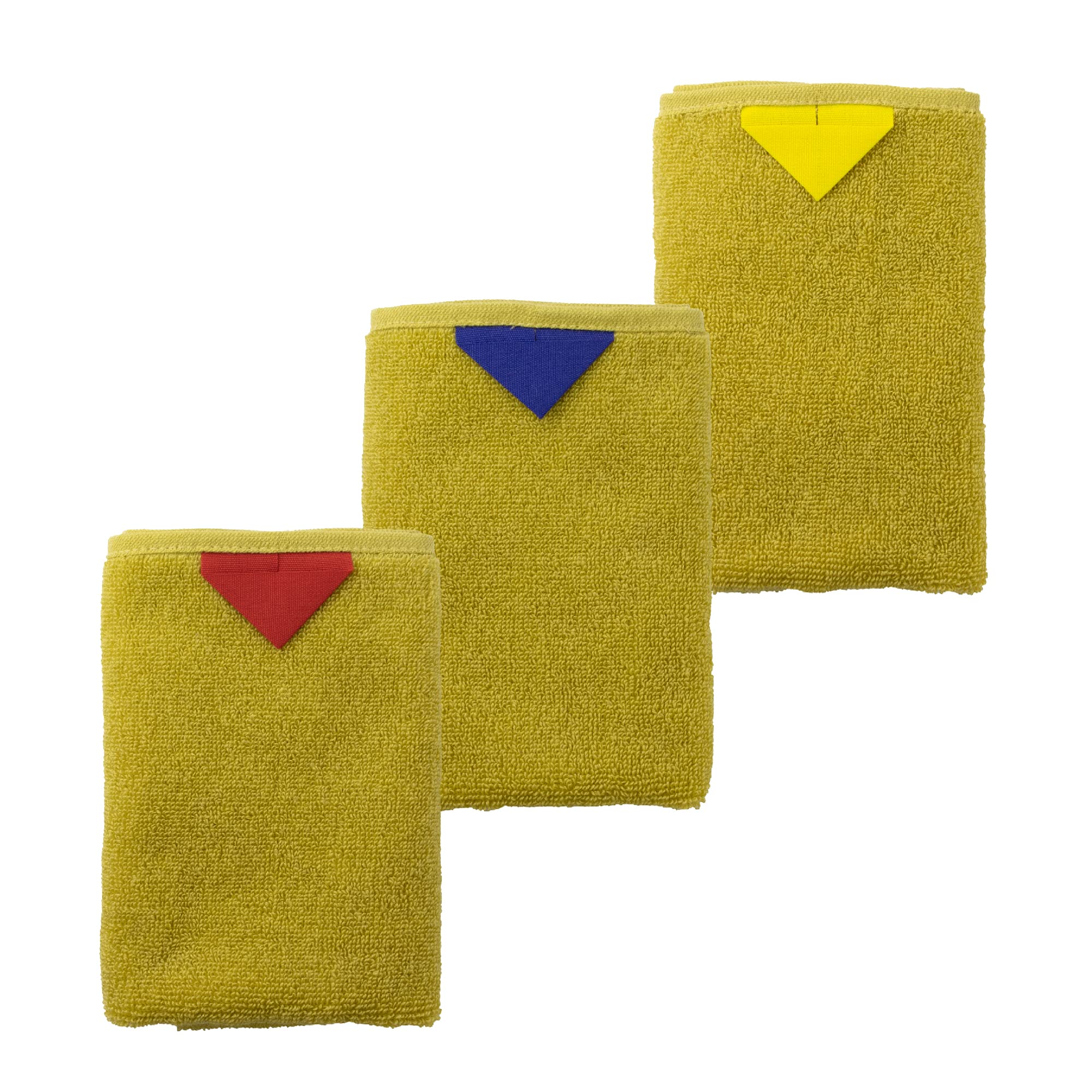 

[aso] 99 Towels, Kuku Towel, Towel Handkerchief, Imabari, Colorful, Bicolor, Set of 3 (Tag Assortment, Mustard) ss-kt270-h3…