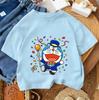 2026 Summer Casual Fashion Clothing Trendy Street Children’s T-Shirt Doraemon Cute Kawaii