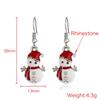 Dainty Cute Hook Earrings Christmas Snowman Earrings Drop Dangle Cartoon Gift Jewelry for Women Girls