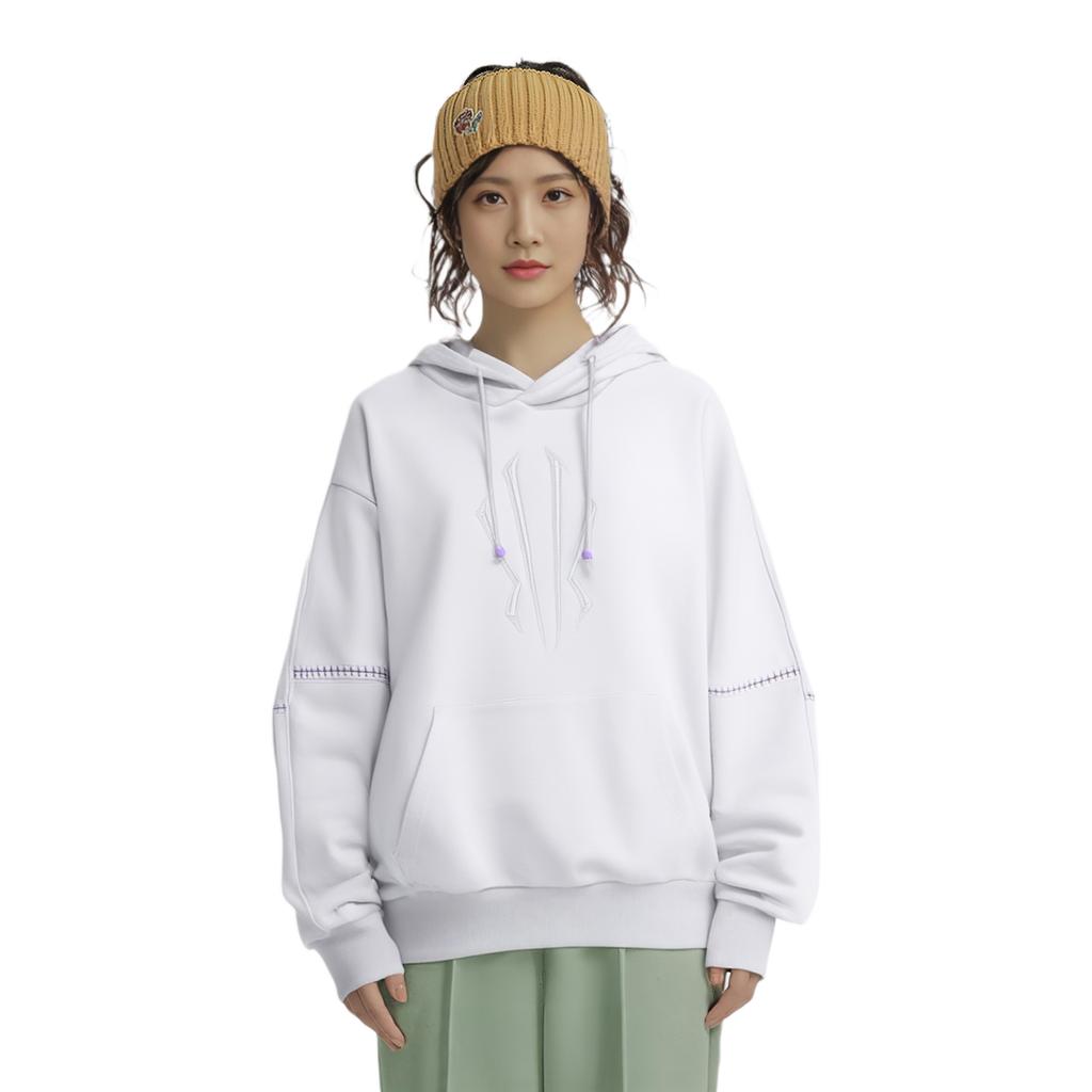 Anta Comfortable Casual Letter Hoodie Loose Pullover Sweatshirt Unisex sweatshirt Pink Gray 172431705-1