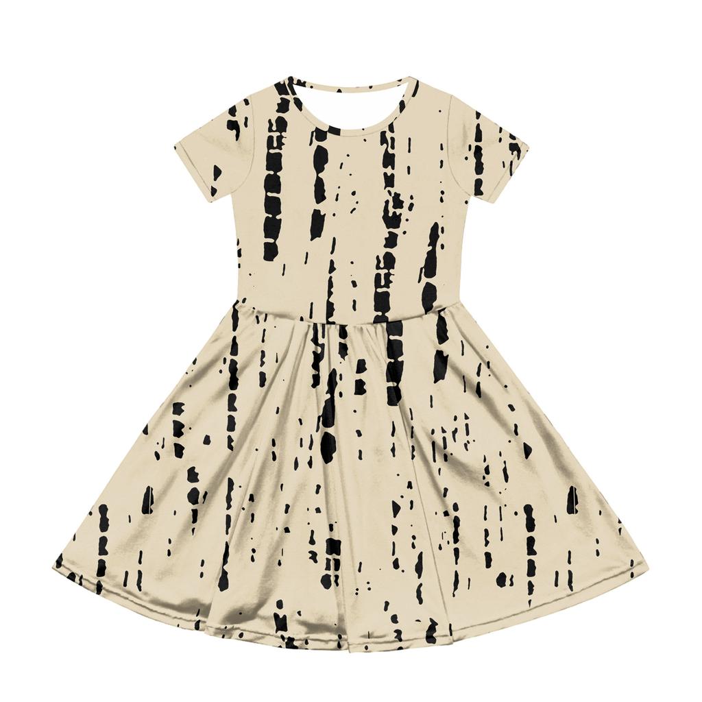 Mädchen Sommerkleid Farbe & Muster Kurzarmkleid Mit Tasche Freizeitkleid Kurze Ärmel Partykleid Ostertag