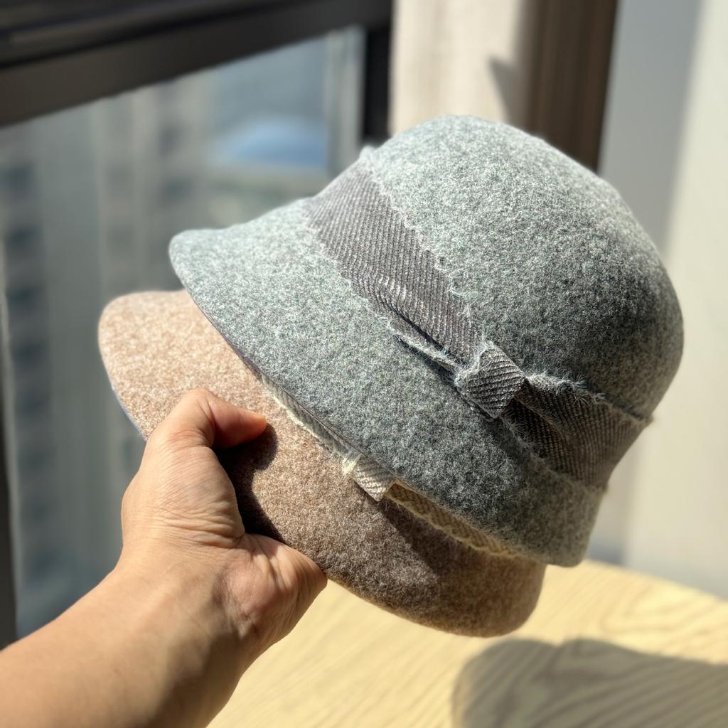 New Style Wool Hat for Women in Autumn and Winter New Fashion Versatile Face Showing Small Basin Hat Retro British Style Fisherman Hat