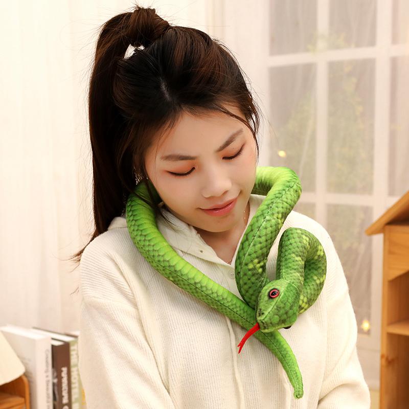 Simulated 120cm Stuffed Python Colorful Snake Plush Toy Giant Boa Cobra Long Plushie Children Boys Baby Gift Home Decoration