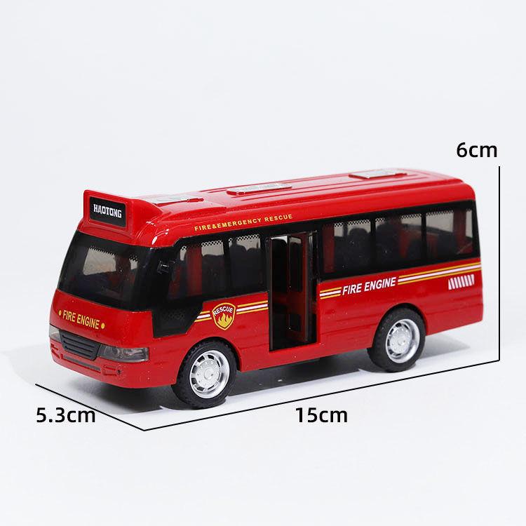 Children's Light & Sound Inertial Bus Toy with Opening Doors and Music