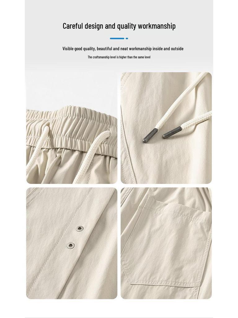 2026 Men's Summer Ice Silk Straight-Leg Pants: Comfortable, Fashionable, Loose Fit with Curved Blade Design