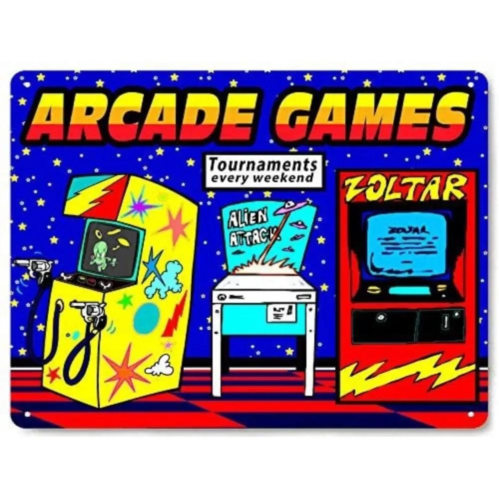 Arcade Game Reproduction Metal Sign Vintage Wall Plates Decor Retro Metal Poster Wall Tin Plates
