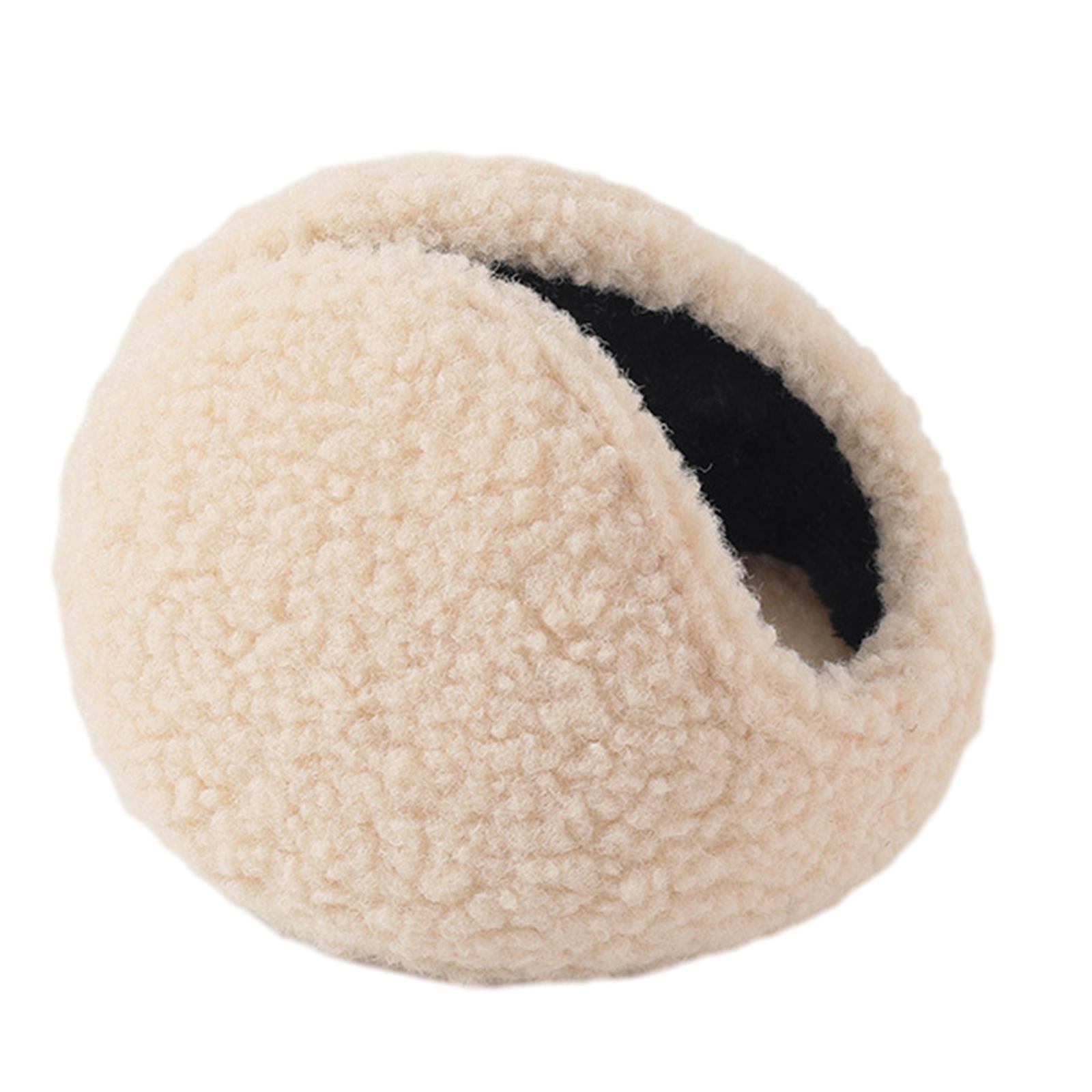 

Winter Teens Fleece Ear Warmer Elastic Windproof Solid Color Earmuff Adult Unisex Winter Cycling Skiing Supplies бежевий