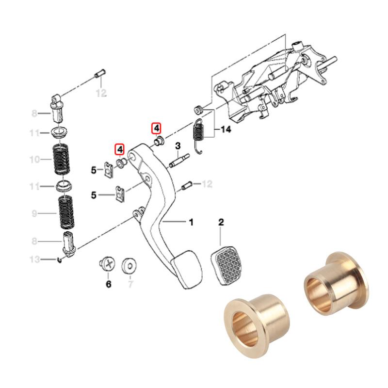 Brake Clutch Pedal Bushings for BMW E46 E90 F30 E87 F20 F21 F22 E39 E60 X1 E84 X5 E83 Z4 E85 For MINI R50 R56 35211158290